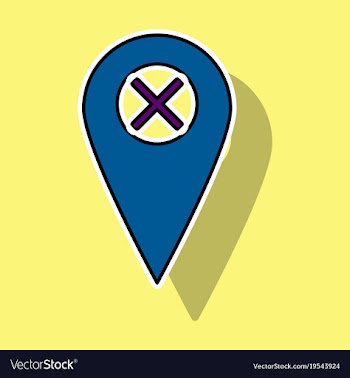 Sticker navigation geolocation icon in flat vector image