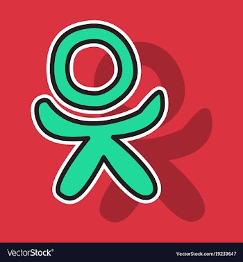 Sticker odnoklasniki icon on background vector image