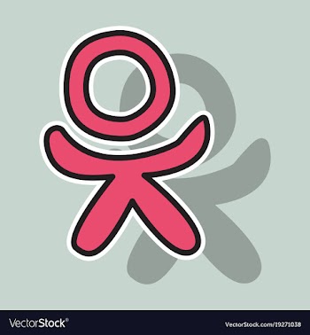 Sticker odnoklasniki icon on background vector image