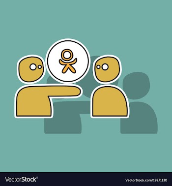 Sticker odnoklasniki icon on background vector image