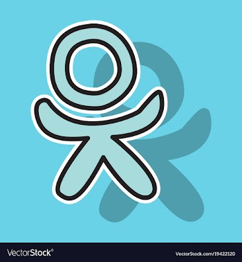 Sticker odnoklasniki icon on background vector image