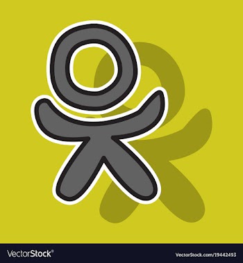 Sticker odnoklasniki icon on background vector image