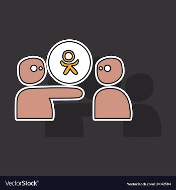 Sticker odnoklasniki icon on background vector image