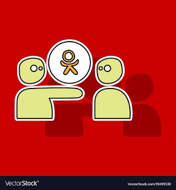 Sticker odnoklasniki icon on background vector image