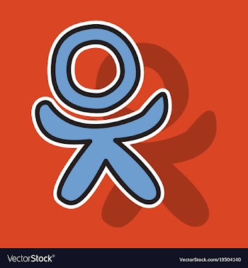 Sticker odnoklasniki icon on background vector image