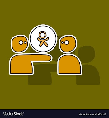 Sticker odnoklasniki icon on background vector image