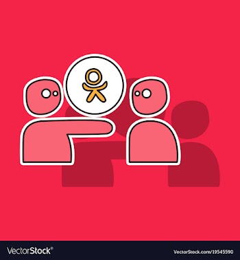 Sticker odnoklasniki icon on background vector image
