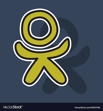 Sticker odnoklasniki icon on background vector image