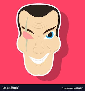 Sticker of cartoon superhero character design vector image