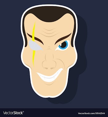 Sticker of cartoon superhero character design vector image