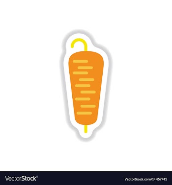 Sticker of doner kebab on pole vector image