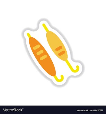 Sticker of doner kebab on pole vector image