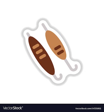 Sticker of doner kebab on pole vector image