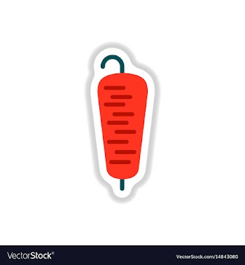 Sticker of doner kebab on pole vector image