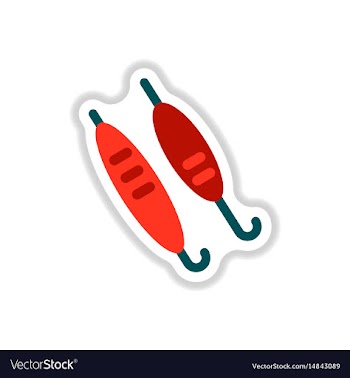 Sticker of doner kebab on pole vector image