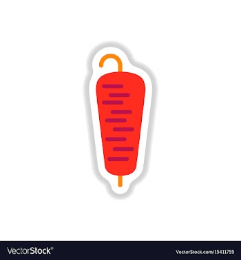 Sticker of doner kebab on pole vector image