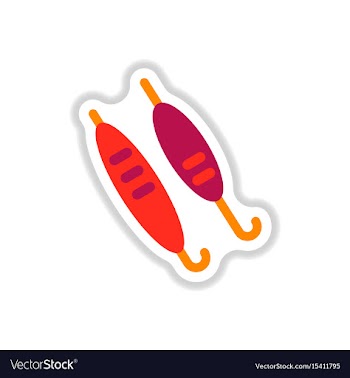 Sticker of doner kebab on pole vector image