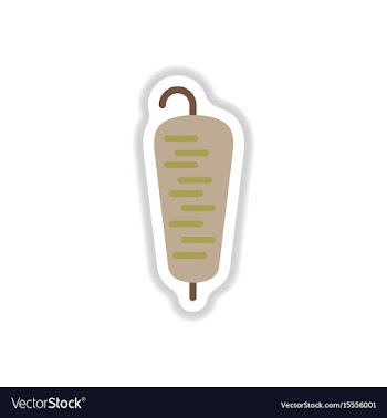 Sticker of doner kebab on pole vector image