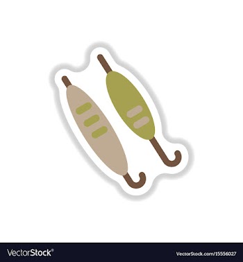 Sticker of doner kebab on pole vector image
