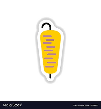 Sticker of doner kebab on pole vector image