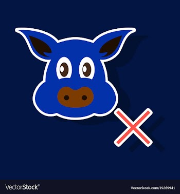 Sticker of pig in graphic style hand drawing vector image