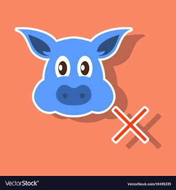 Sticker of pig in graphic style hand drawing vector image