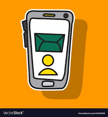 Sticker of smartphone notification flat icon vector image