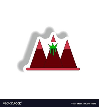 Sticker of volcano explosion vector image