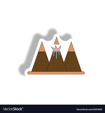 Sticker of volcano explosion vector image