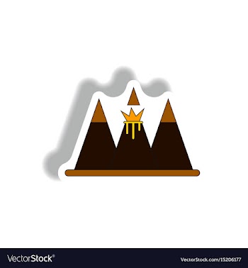 Sticker of volcano explosion vector image