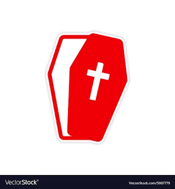 Sticker open coffin Halloween theme on a white vector image