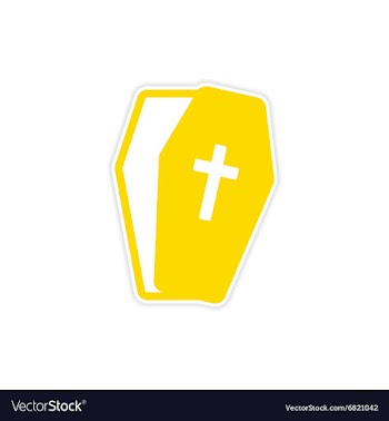 Sticker open coffin Halloween theme on a white vector image