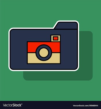 Sticker pictures folder icon vector image