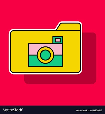 Sticker pictures folder icon vector image
