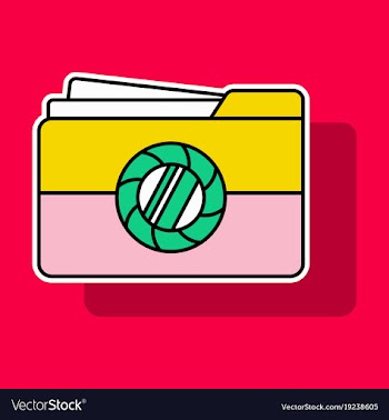 Sticker pictures folder icon vector image