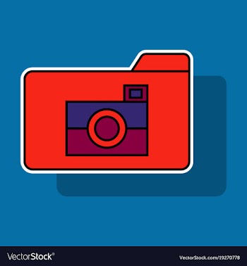 Sticker pictures folder icon vector image