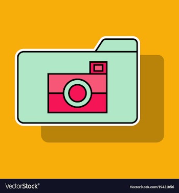 Sticker pictures folder icon vector image