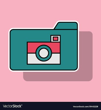 Sticker pictures folder icon vector image