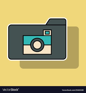 Sticker pictures folder icon vector image
