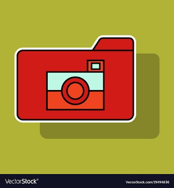 Sticker pictures folder icon vector image