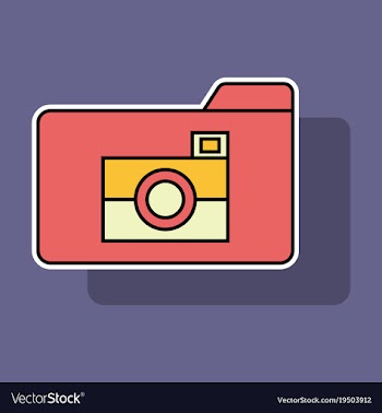 Sticker pictures folder icon vector image