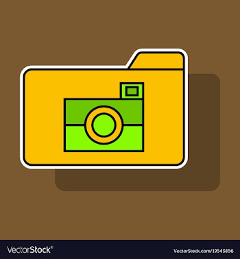 Sticker pictures folder icon vector image