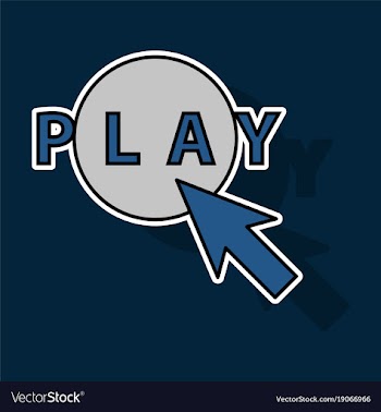 Sticker play sign flat style icon on background vector image