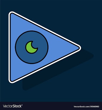Sticker play sign flat style icon on background vector image