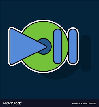 Sticker play sign flat style icon on background vector image