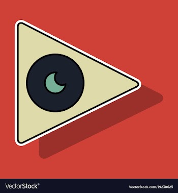Sticker play sign flat style icon on background vector image