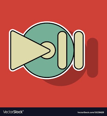 Sticker play sign flat style icon on background vector image
