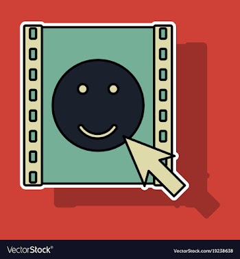 Sticker play sign flat style icon on background vector image