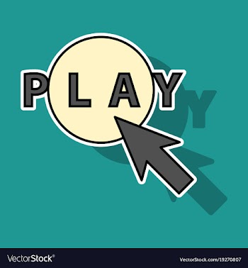Sticker play sign flat style icon on background vector image