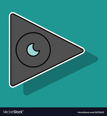 Sticker play sign flat style icon on background vector image